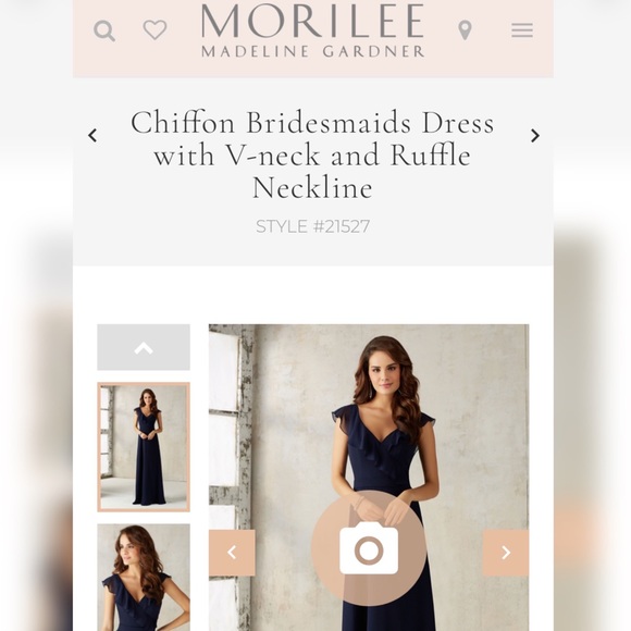 Brand New Mori Lee Style 21527 NAVY Bridesmaid Dresses - Picture 4 of 11